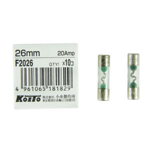 Предохранители Koito (кратность 10 шт.) 20A – стеклянный 26 мм, упаковка 10 шт.