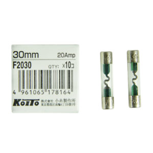 Предохранители Koito (кратность 10 шт.) 20A – стеклянный 30 мм, упаковка 10 шт.