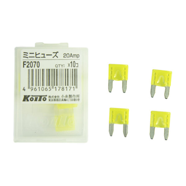 Предохранители Koito (кратность 10 шт.) 20A – мини (пласт. упаковка 10 шт.)