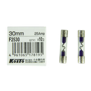 Предохранители Koito (кратность 10 шт.) 25A – стеклянный 30 мм, упаковка 10 шт.