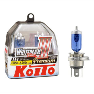 Лампа высокотемпературная Koito Whitebeam Premium H4 12V 60/55W (135/125W) 4500K (комплект 2 шт.) H4 12V 60/55W (135/125W) 4500K, упаковка 2 шт.