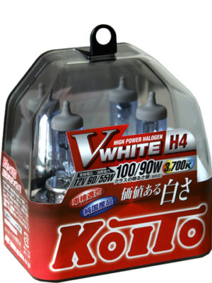 Лампа высокотемпературная Koito Whitebeam H4 12V 60/55W (100/90W) 3700K (комплект 2 шт.) H4 12V 60/55W (100/90W) 3700K, упаковка 2 шт.