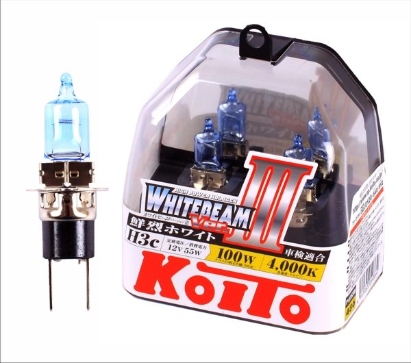Лампа высокотемпературная Koito Whitebeam H3c 12V 55W (100W) 4000K (комплект 2 шт.) H3c 12V 55W (100W) 4000K, упаковка 2 шт.