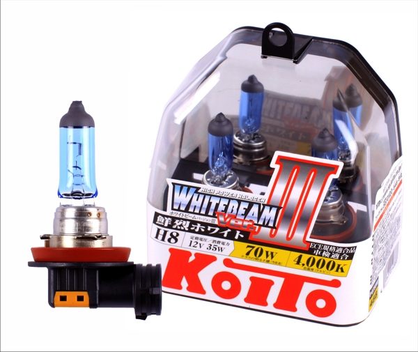 Лампа высокотемпературная Koito Whitebeam H8 12V 35W (70W) 4000K (комплект 2 шт.) H8 12V 35W (70W) 4000K, упаковка 2 шт.