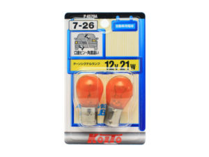 Лампа дополнительного освещения Koito (комплект 2 шт.) 12V 21W S25 (оранжевый) PY21W, блистер-упаковка 2 шт.