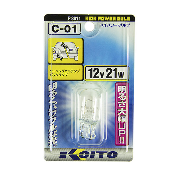 Лампа дополнительного освещения Koito (уп. 1 шт.) 12V 21W T20 HIGH POWER BULB, блистер-упаковка 1 шт.